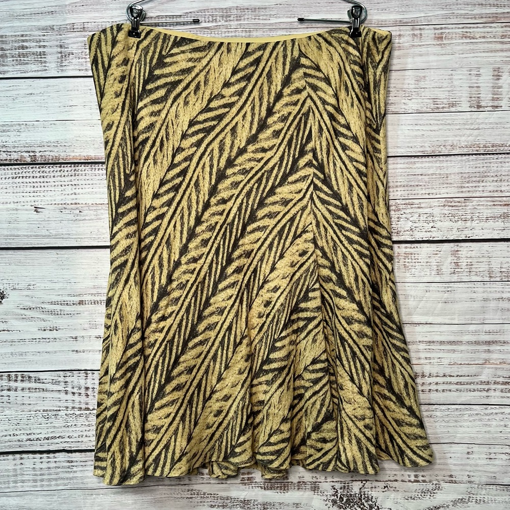 LRL Ralph Lauren Silk Linen Blend Skirt 3X Stretch Waist Coastal Boho Safari